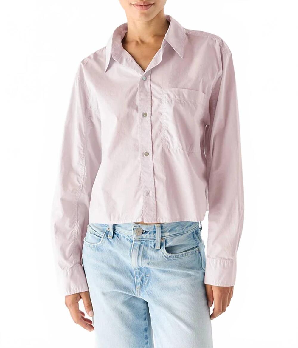 NEW AMO ruth crop shirt in wisteria